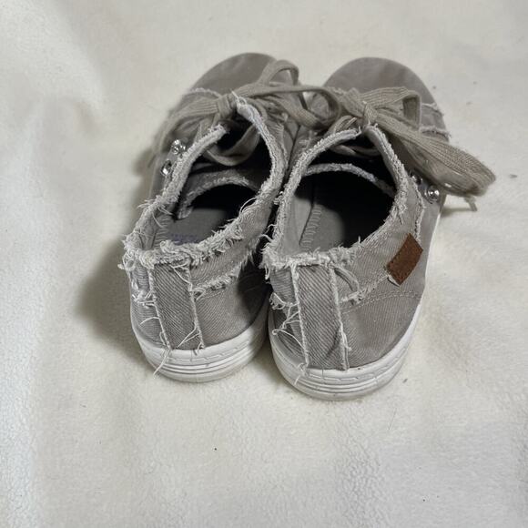 Guppy Love by Blowfish Women’s Slip on Gray White Canvas Boat Shoe 8.5 (RUNS SM) - Picture 4 of 6